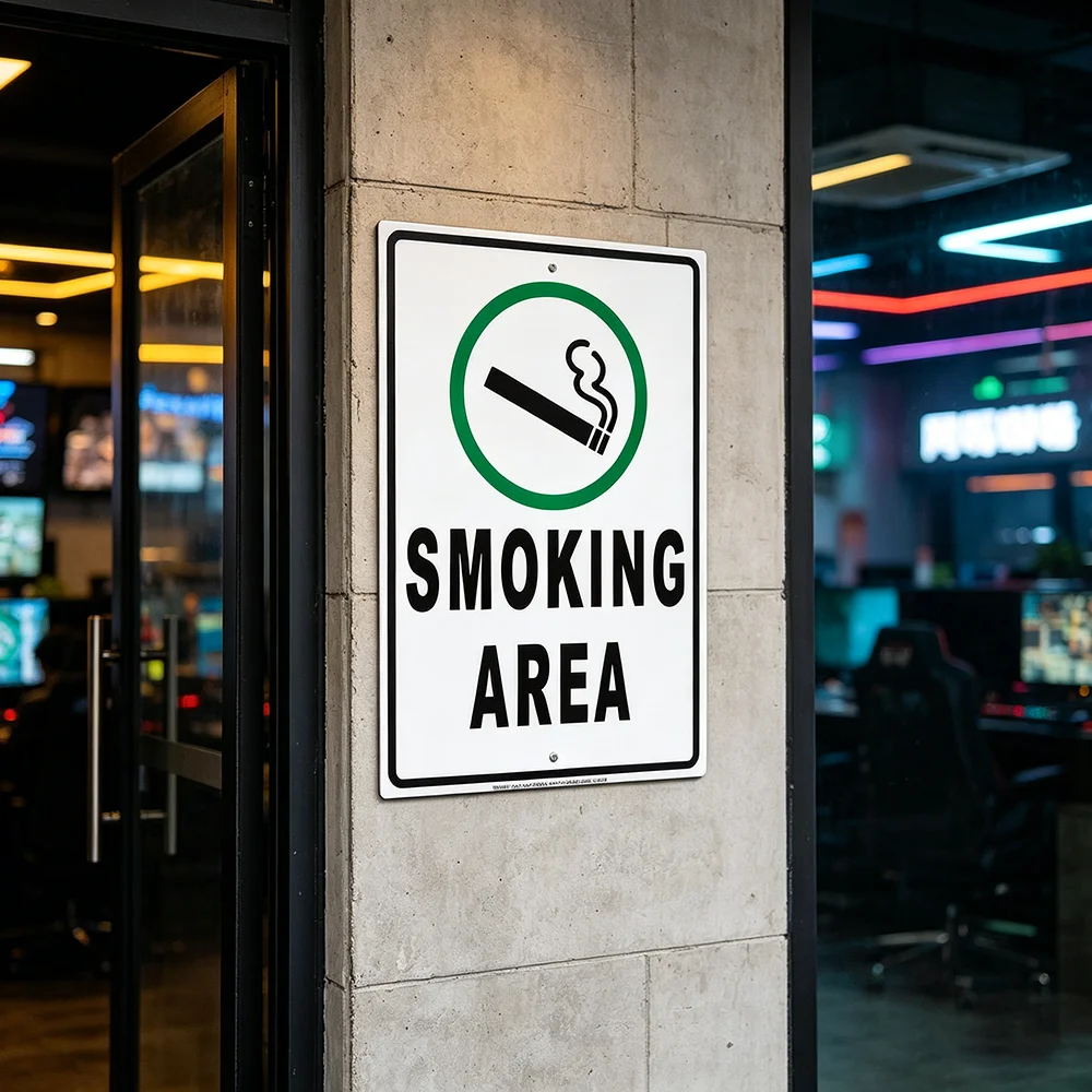 安全標識：喫煙・電子タバコ使用可。指定区域。店舗内のみ。壁掛 - Vaping Store のレビューと価格